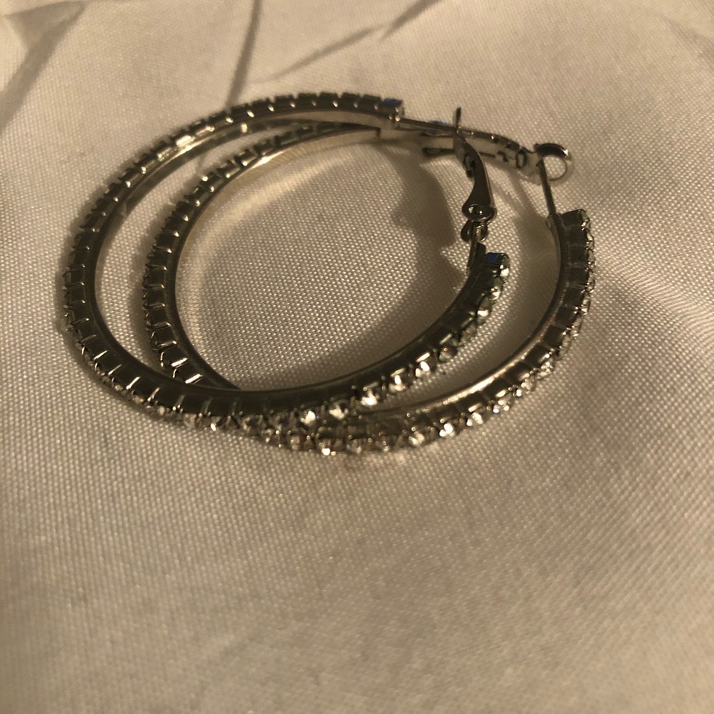 Diamond hoop earrings